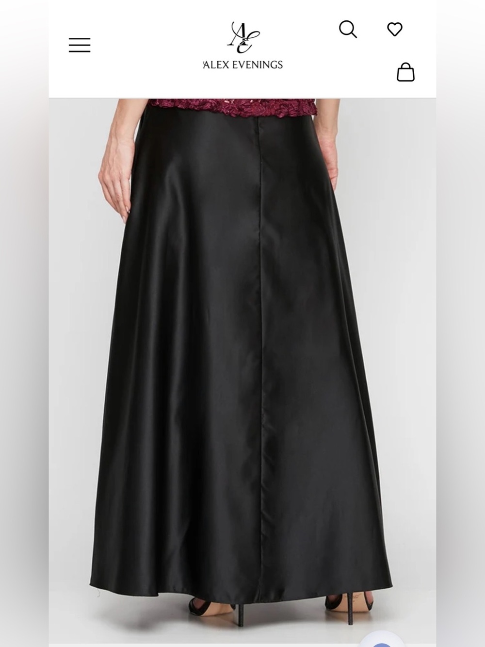Alex Evenings Ball Gown Satin Maxi Skirt M - Picture 8 of 10